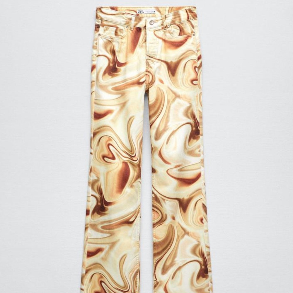 Zara Straight Printed Jeans
